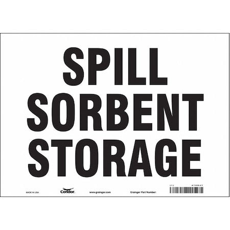 Spill Sorbent Storage, 14 in W x 10 in H, Horizontal Rectangle, Vinyl, 470N47