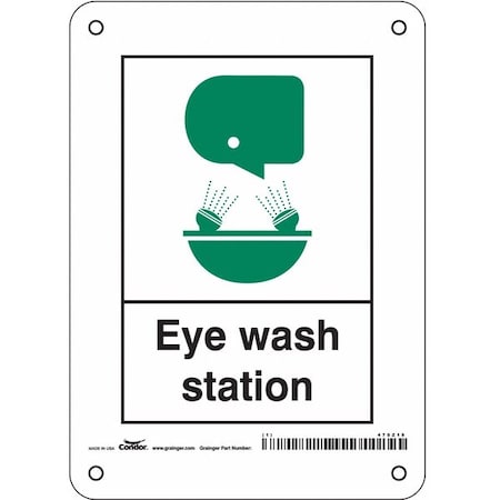 Eye Wash Station, 5 in W x 7 in H, Vertical Rectangle, Polyethylene, 470Z19