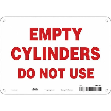 Safety Sign, 7 in Height, 10 in Width, Polyethylene, Vertical Rectangle, English, 471M63