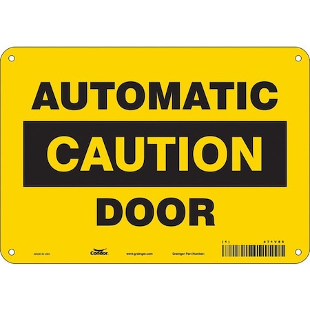 Automatic Caution Door, 10 in W x 7 in H, Vertical Rectangle, Polyethylene, 471V86