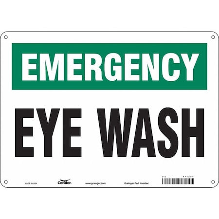 Emergency, Eye Wash, 14 in W x 10 in H, Horizontal Rectangle, Polyethylene, 471A94