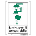 Safety Shower & Eye Wash Station, 7 in W x 10 in H, Horizontal Rectangle, Polyethylene, 471A29