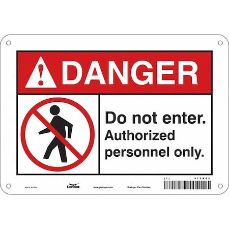 Safety Sign, 7 in Height, 10 in Width, Aluminum, Vertical Rectangle, English, 472N62