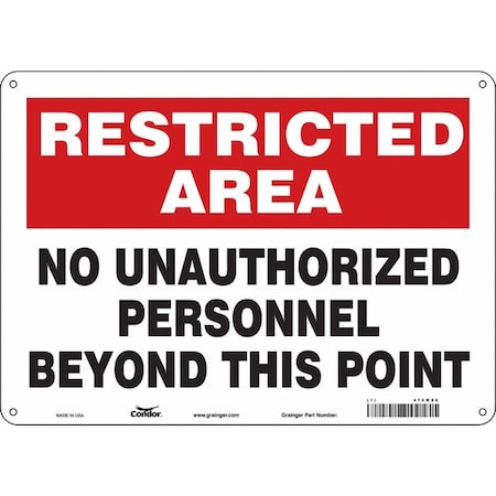 Safety Sign, 10 in Height, 14 in Width, Aluminum, Horizontal Rectangle, English, 472W86