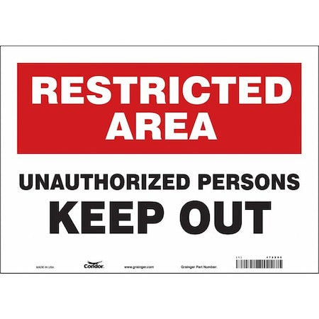 Safety Sign, 10 in Height, 14 in Width, Vinyl, Horizontal Rectangle, English, 472X98