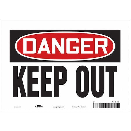 Safety Sign, 7 in Height, 10 in Width, Vinyl, Vertical Rectangle, English, 473G20