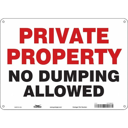 Safety Sign, 10 in Height, 14 in Width, Aluminum, Horizontal Rectangle, English, 473K02