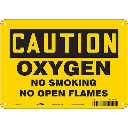 No Smoking Sign, 7" H, 10" W, Polyethylene, Vertical Rectangle, English, 473P72