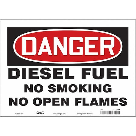 No Smoking Sign, 10" H, 14 in W, Vinyl, Horizontal Rectangle, English, 473T28