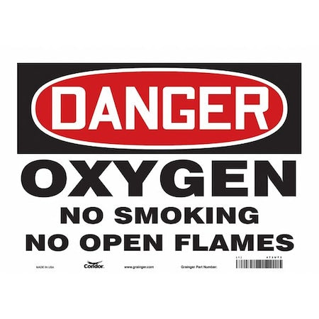 No Smoking Sign, 10" H, 14 in W, Vinyl, Horizontal Rectangle, English, 473U73