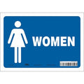 Restroom Sign, WOMEN, 10 in W x 7 in H, Vertical Rectangle, Vinyl, 473Y11