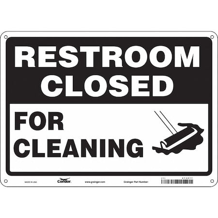 FOR CLEANING, 14 in W x 10 in H, Horizontal Rectangle, Polyethylene, 473Z77