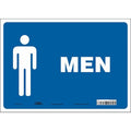Restroom Sign, MEN, 14 in W x 10 in H, Horizontal Rectangle, Vinyl, 473Z04