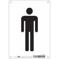 Restroom Sign, (MEN), 7 in W x 10 in H, Horizontal Rectangle, Aluminum, 473Z20