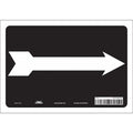Exit Sign, Vinyl, 10" W, 7" H, Pictogram Only, Black, White
