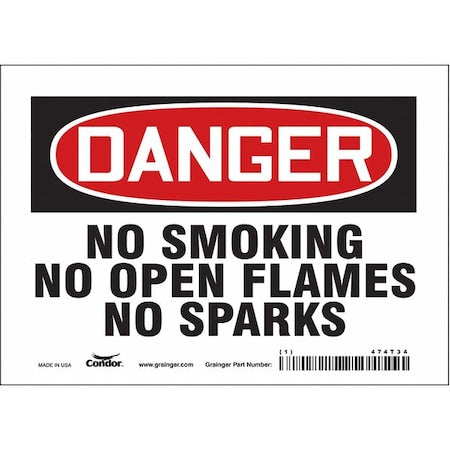 Safety Sign, 5 in H, 7 in W, Vinyl, Horizontal Rectangle, English, 474T34