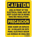 Safety Sign, 14 in Height, 10 in Width, Aluminum, Vertical Rectangle, English, Spanish, 475M95