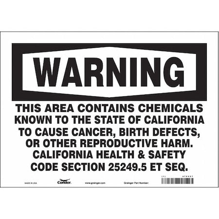 Safety Sign, 10 in Height, 14 in Width, Rectangle