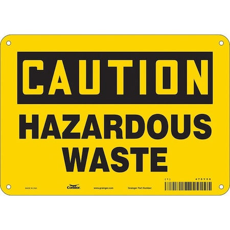 Chemical Sign, 7 in H, 10 in W, Polyethylene, Vertical Rectangle, English, 475Y56