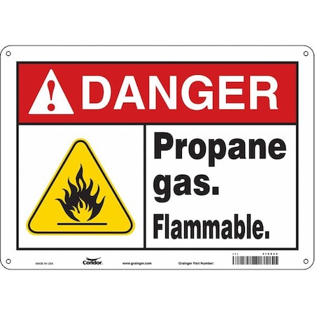 Chemical Sign, 10 in H, 14 in W, Horizontal Rectangle, English, 476D42