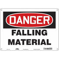 Danger, FALLING MATERIAL, 14 in W x 10 in H, Horizontal Rectangle, Aluminum, 476K93