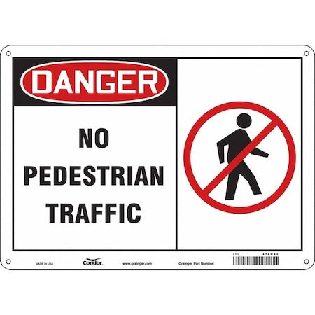 Safety Sign, 10 in Height, 14 in Width, Polyethylene, Horizontal Rectangle, English, 476M92
