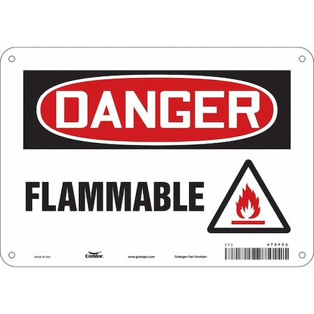 Danger Sign,10" Wx7" H,0.032" Thickness, 478F52