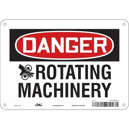 Safety Sign, 7 in Height, 10 in Width, Polyethylene, Vertical Rectangle, English, 478R95