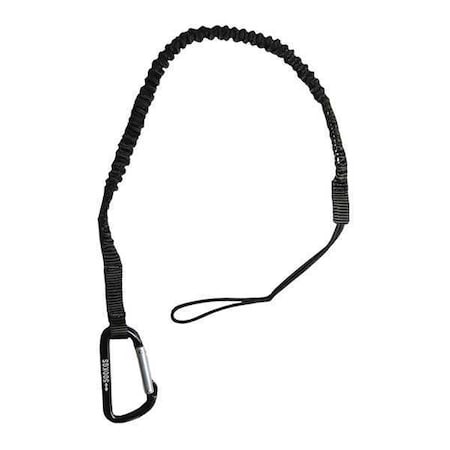 Tool Lanyard,44inL,Black,15lb,Carabiner