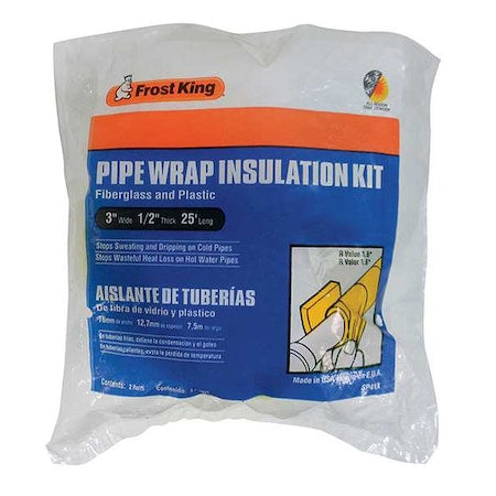 3" x 25 ft. Fiberglass Pipe Insulation Wrap