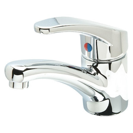 Manual Low Arc Bathroom Faucet, Single Hole Mount, Chrome 1 Hole