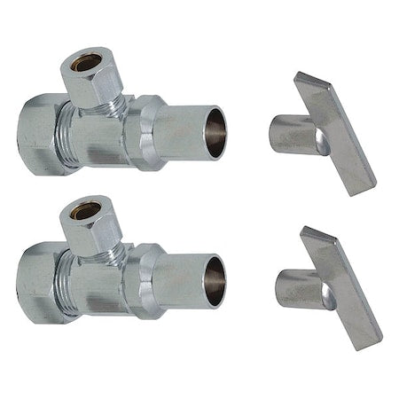 Water Supply Stop,Brass,1/4-Turn,1/2"