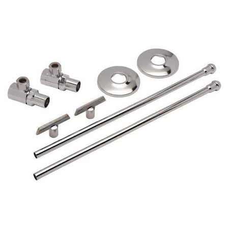 Water Supply Stop,Brass,1/4-Turn,1/2"