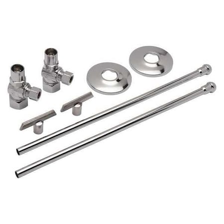 Water Supply Stop,Brass,1/4-Turn,1/2"