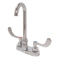Manual Gooseneck Kitchen/Bathroom Faucet, 4" Mount, Chrome 2 Hole