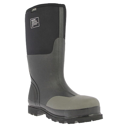 Men's Forge Rubber Boot, Steel Toe, 16" Height, Black, 12