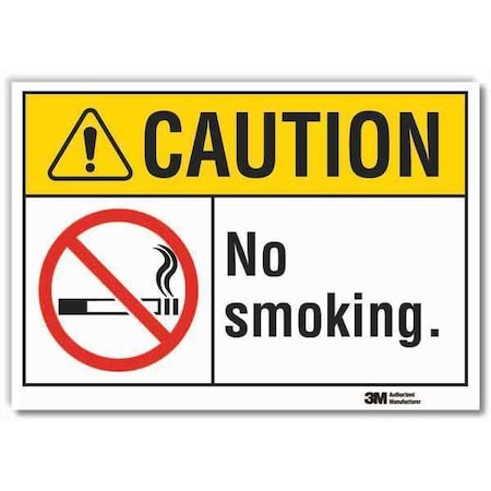 No Smoking Sign, 7" H, 10" W, Reflective Sheeting, Vertical Rectangle, English, LCU3-0074-RD_10x7