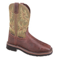 Men's Western Boot, 10 1/2 EE, Steel Toe, 11 in H, Brown, WK4570