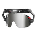 Face Shield, Silver Visor, 5 in Height, Locking Detents Suspension