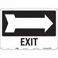 Exit Sign, Plastic, 14" W, 10" H, Exit, White