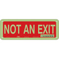 Exit Sign, Plastic, 10" W, 3-1/2" H, Not An Exit, Red, White