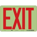 Exit Sign, Plastic, 10" W, 7" H, Exit, White