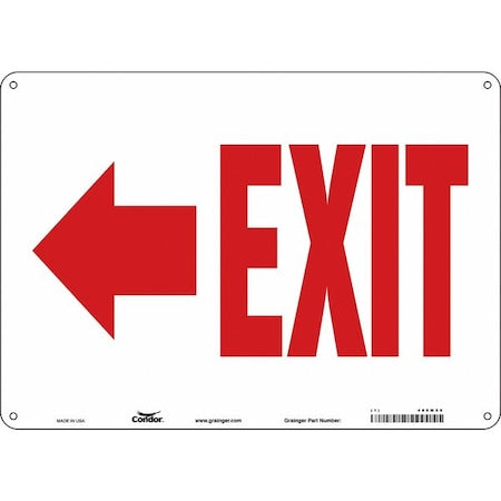 Exit Sign, Fiberglass, 14" W, 10" H, Exit, White