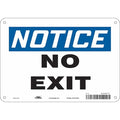 Exit Sign, Aluminum, 10" W, 7" H, No Exit, White