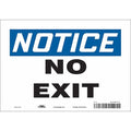 Exit Sign, Vinyl, 10" W, 7" H, No Exit, White
