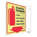 High Visibility Safety Sign, 8 in Height, 8 in Width, PETG, L-Shape Projection, English