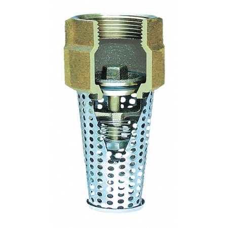 Foot Valve,2" Size,NPT,3-1/2" L,3-1/2" W