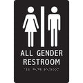 ALL GENDER RESTROOM, 6 in W x 9 in H, Vertical Rectangle, Modified Acrylic, 483U12