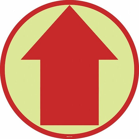 Floor Sign, 17 in H, 17 in W, Vinyl, Circle, English, FSG-17-601