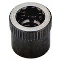 Nut Insert, 1/4"-20 Thrd Sz, 27/64 in L, Round, Steel, Black Oxide, 5 PK